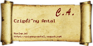 Czigány Antal névjegykártya