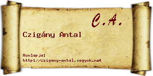 Czigány Antal névjegykártya
